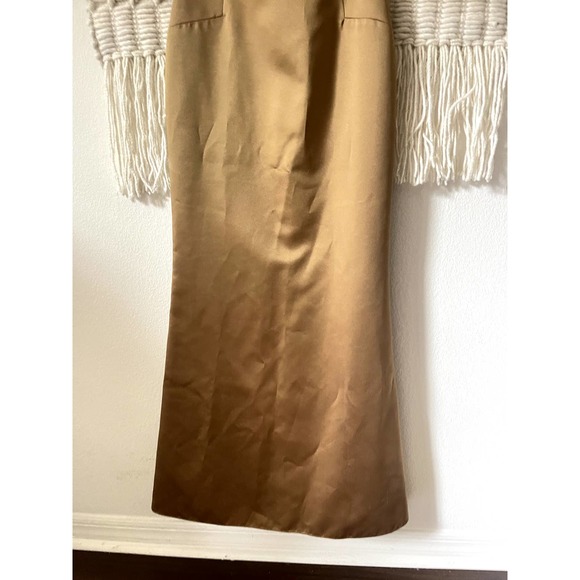 Vintage 90's Early 200's Allen Schwartz Desiree Silk Dress in Bronze - Picture 6 of 9